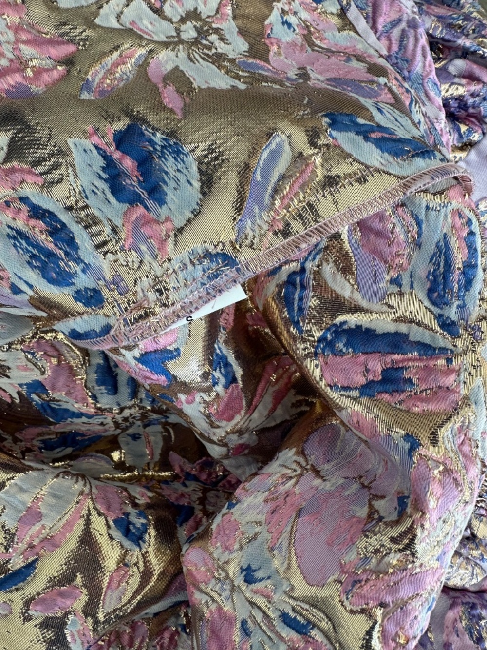 Elliatt Marlene Purple Pink Floral Asymmetrical Gown Dress Jacquard  SMALL - Picture 10 of 10